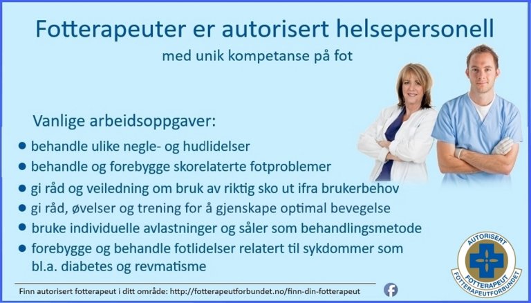 Fotterapeutforbundet_Vanlige arbeidsoppgaver for fotterapeuter