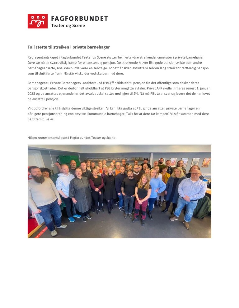 Støtteuttalelse streik i private barnehager fra fagforbundet teater og scene.jpg