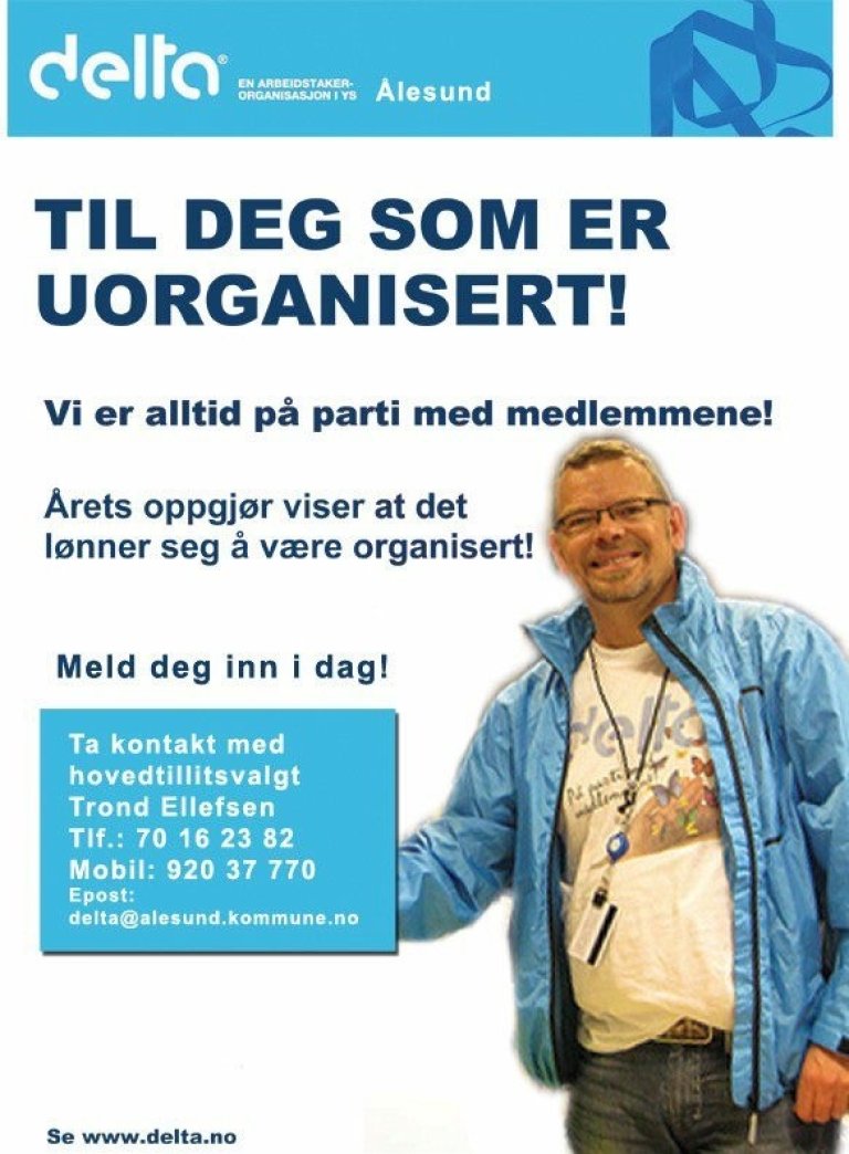 Trond på plakat som hovedtillitsvalgt