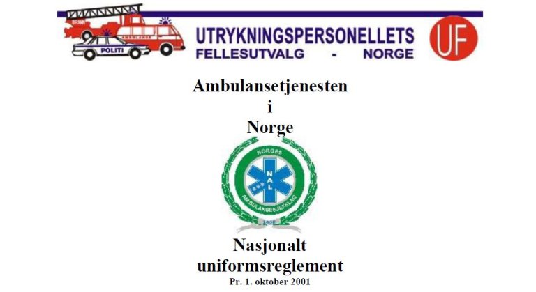 Heading.Nasjonalt uniformsreglement for Ambulansetjenesten i Norge