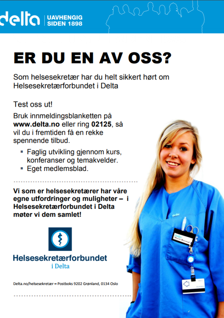 Plakat Er du en av oss i Helsesekretærforbundet.jpg